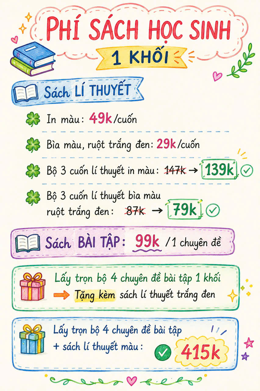 Bảng giá sách Cô Nhung Cute